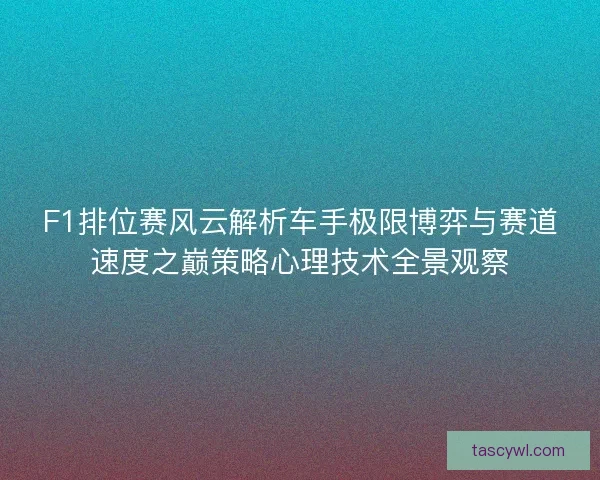 F1排位赛风云解析车手极限博弈与赛道速度之巅策略心理技术全景观察