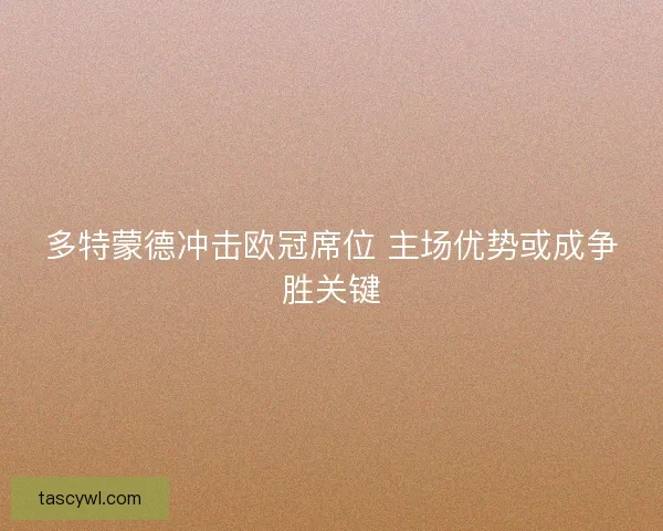 多特蒙德冲击欧冠席位 主场优势或成争胜关键
