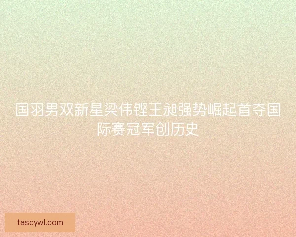 国羽男双新星梁伟铿王昶强势崛起首夺国际赛冠军创历史 国羽男双新星梁伟铿王昶强势崛起首夺国际赛冠军创历史