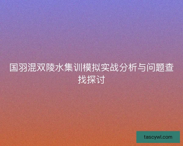 国羽混双陵水集训模拟实战分析与问题查找探讨 国羽混双陵水集训模拟实战分析与问题查找探讨